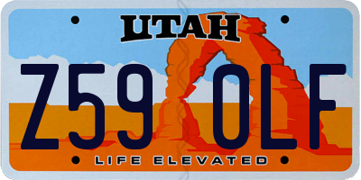 UT license plate Z590LF