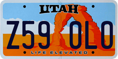 UT license plate Z590LO