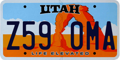 UT license plate Z590MA