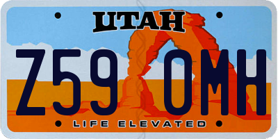 UT license plate Z590MH