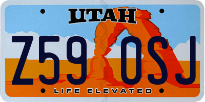 UT license plate Z590SJ