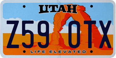 UT license plate Z590TX