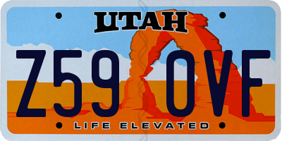 UT license plate Z590VF