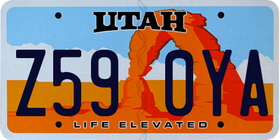 UT license plate Z590YA