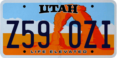 UT license plate Z590ZI