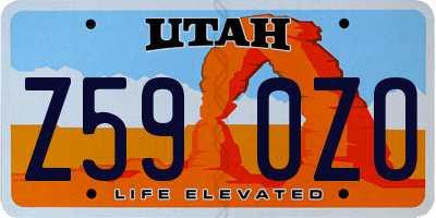 UT license plate Z590ZO