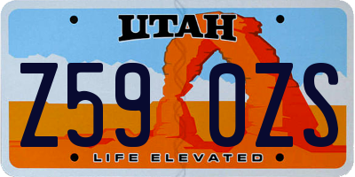 UT license plate Z590ZS