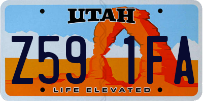 UT license plate Z591FA