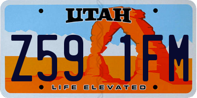 UT license plate Z591FM