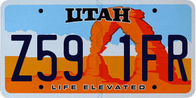 UT license plate Z591FR