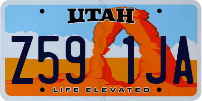 UT license plate Z591JA
