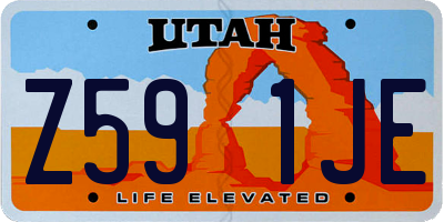 UT license plate Z591JE