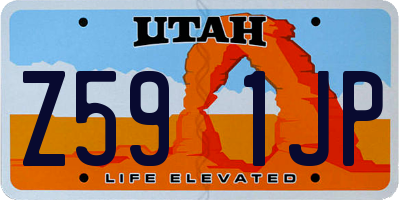 UT license plate Z591JP