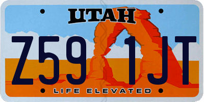 UT license plate Z591JT