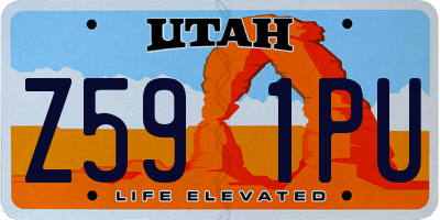 UT license plate Z591PU
