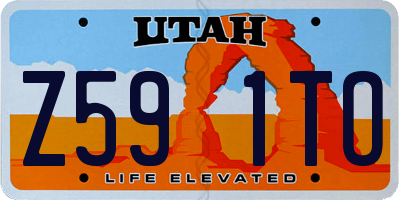 UT license plate Z591TO
