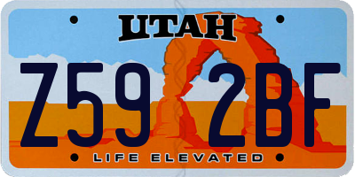 UT license plate Z592BF