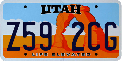 UT license plate Z592CG