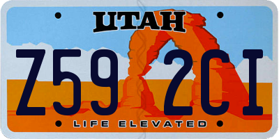 UT license plate Z592CI