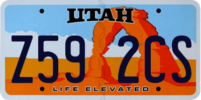 UT license plate Z592CS
