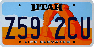 UT license plate Z592CU