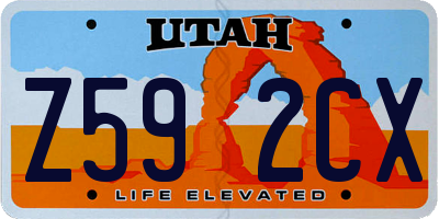 UT license plate Z592CX