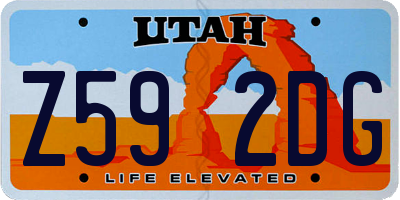 UT license plate Z592DG