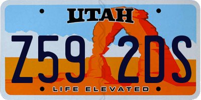 UT license plate Z592DS