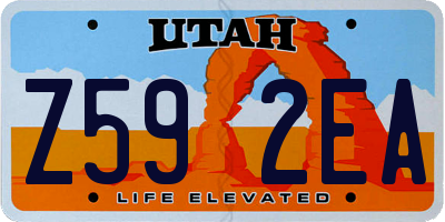 UT license plate Z592EA