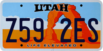 UT license plate Z592ES