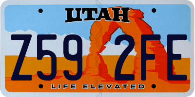 UT license plate Z592FE