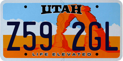 UT license plate Z592GL