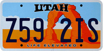 UT license plate Z592IS