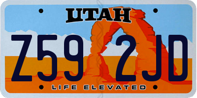 UT license plate Z592JD