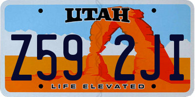 UT license plate Z592JI