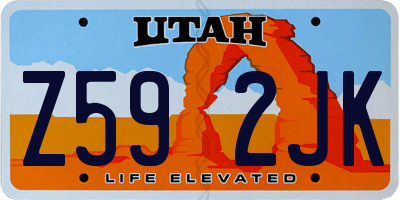 UT license plate Z592JK