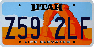 UT license plate Z592LF