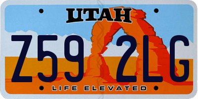 UT license plate Z592LG