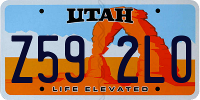 UT license plate Z592LO