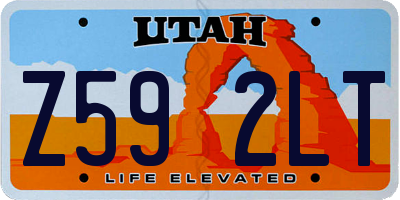 UT license plate Z592LT