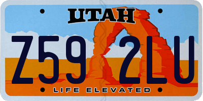 UT license plate Z592LU
