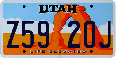 UT license plate Z592OJ