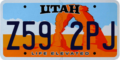 UT license plate Z592PJ