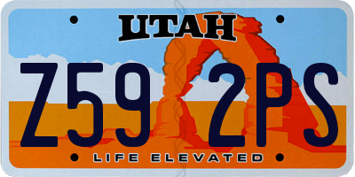 UT license plate Z592PS