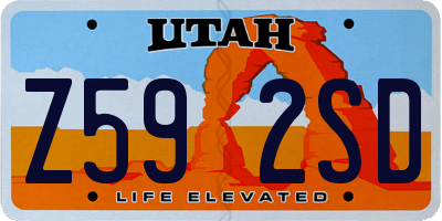 UT license plate Z592SD