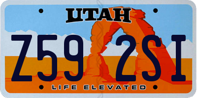 UT license plate Z592SI