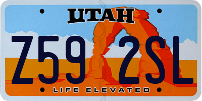 UT license plate Z592SL