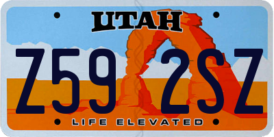 UT license plate Z592SZ