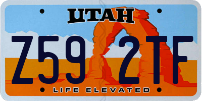 UT license plate Z592TF