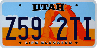 UT license plate Z592TI